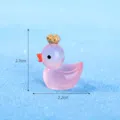 Mini pink resin duck figurine with golden crown cute micro landscape moss garden ornament decor - Pink Small