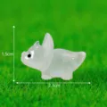 Figurine de dinosaure en resine lumineuse miniature pour decor de jardin mousse 1.5cm - Blanc Crème