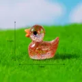 Adorables mini figura de pato de resina con purpurina para micropaisaje decoración 1.8cm - N.º 11 Rojo
