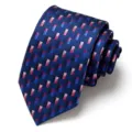Men's jacquard patterned necktie detail, elegant blue geometric weave for formal business wear. - Gradient Blue