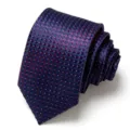 Men's business formal jacquard woven tie, arrow shaped purple blue wedding necktie accessory. - Deep Blue-Purple
