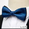 Noeuds papillon jacquard homme mariage affaires soiree, design bleu retro elegant. - Style Texture Sombre Affaires(12638-LJ175)
