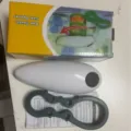 Set de abrelatas eléctrico automático con abridor de tarros, herramienta de cocina fácil de usar. - Embalaje de Caja de Color con Abridor en Forma de 8 / Blanco