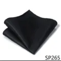 Heren zwarte pochet zakdoek voor kostuum formele outfit accessoire klassieke stijl - 12356-SP265