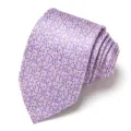 Detail shot of a men's purple and pink speckled jacquard necktie, elegant formal wedding accessory. - Purple Pink