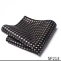 Heren zwart goud gestippeld pochet zakdoek voor pak formele mode accessoire stijlvol - 12356-SP213