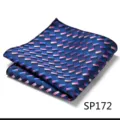 Detailed view of a navy blue men's pocket square featuring a stylish geometric diagonal weave. - Geometric Twill (SP172)