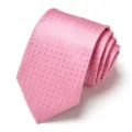 Pink men's business tie with elegant geometric design for formal wedding wear and events. - Pink