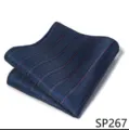 Pañuelo de bolsillo para hombre azul marino con rayas rojas accesorio de boda - 12356-SP267