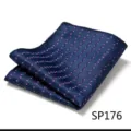 Men stylish pocket square navy blue pink geometric pattern handkerchief formal business suit. - Pink Dotted Wavy Pattern (SP176)