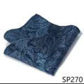 Pañuelo de bolsillo azul oscuro con paisley para hombre accesorio de traje elegante - 12356-SP270