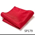 Men red pocket square handkerchief classic square pattern business formal wedding accessory detail - Block Weave Texture (SP179)