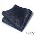 Vista detallada de pañuelo de bolsillo azul oscuro para hombre con lunares de cobre, elegante. - 12356-SP272