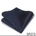 Pañuelo de bolsillo para hombre azul marino con lunares rosas accesorio boda - 12356-SP273