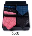 Men's business formal tie and pocket square gift box set with classic dotted jacquard design. - GL33