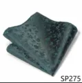 Pañuelo de bolsillo verde oscuro para hombre con elegante diseño floral para bodas y fiestas. - 12356-SP275