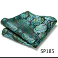 Men Pocket Square Paisley Handkerchief Business Formal Suit Wedding Party Pocket Square - Paisley Geometric Pattern (SP185)