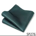 Detalle del pañuelo de bolsillo verde oscuro con textura fina y elegante acabado. - 12356-SP276