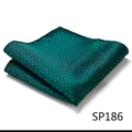 Dark green men's pocket square with classic cross woven pattern for business formal wear. - Cross Jacquard Pattern (SP186)