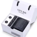 Elegantes Herren Seidenkrawatten Geschenkset mit Einstecktuch und Manschettenknöpfen Box. - SB80