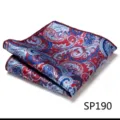 Men's silk feel paisley pocket square handkerchief for formal business suit accessories detail. - Paisley Pattern (SP190)