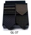 Men's business suit tie gift box set, elegant polka dot and plaid jacquard variant design. - GL37