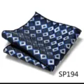 Men's blue black geometric pocket square handkerchief for business suit and formal wear accessory. - Geometric Plaid (SP194)