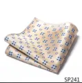 Heren mode zijde pochette zakdoek voor pak accessoire met blauw bloemenpatroon. - 12356-SP241