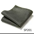 Mens pocket square handkerchief business formal wear pocket accessory elegant patterned fabric - Gold Silver Small Square Geometric Texture (SP201)