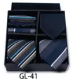 Men's business formal tie gift box set with striped pattern ties and matching pocket square - GL41