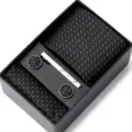 Coffret cadeau cravate homme jacquard avec cravate, pochette de costume et boutons de manchette. - HB69