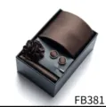 Men's brown tie set gift box including necktie, pocket square, cufflinks and lapel pin. - Dark Brown