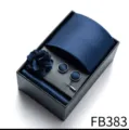 Men dark blue tie pocket square cufflink lapel pin gift box set for business wedding wear - Dark Blue
