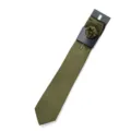 Men's olive green necktie set with matching boutonniere lapel pin formal wedding accessory. - Olive Green