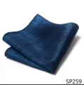 Heren donkerblauwe gestructureerde pochet zakdoek pak accessoire voor zakelijke kleding. - 12356-SP259