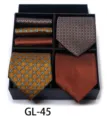 Men's formal business tie and pocket square gift box set with elegant jacquard patterns. - GL45