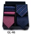 Mens tie gift box set luxury business wedding formal plaid jacquard necktie pocket square - GL46