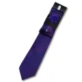Men's purple check necktie set with pocket square lapel flower and tie clip for formal events - AF173