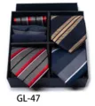 Men business suit striped tie gift box set, elegant design for wedding formal wear apparel. - GL47