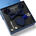 Heren pak accessoire set met vlinderdas pochet manchetknopen dasclip broche geschenkdoos - LB166