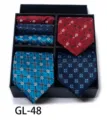Men business tie gift box set with floral jacquard pattern for formal wedding and daily wear. - GL48