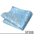Pañuelo de bolsillo para hombre traje accesorio azul claro diseño floral elegante boda - 12356-SP308