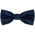 Classic men's navy blue striped bow tie, ideal for business, weddings, and formal party wear. - Dark Blue