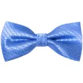 Blue jacquard bow tie for men, stylish wave pattern necktie accessory for party wedding. - Blue