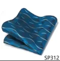 Pañuelo de bolsillo azul para hombre traje elegante diseño de ondas accesorio de boda formal - 12356-SP312