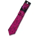 Men's fashion leaf print tie set with pocket square and flower pin for business party. - AF178