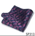 Vista detallada de la pañoleta de bolsillo para hombre con diseño floral y tejido elegante. - 12356-SP313