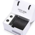 Herren Seidenkrawatte und Manschettenknöpfe Geschenkset, schwarzes Jacquard für Business. - SB69