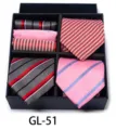 Men's striped tie and pocket square gift box set for business formal wear weddings. - GL51