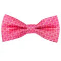 Men's pink polyester bow tie with star jacquard pattern, ideal for business weddings and parties. - Pink